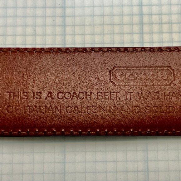 Men's Coach Black Leather Belt - - 36 Inches - 90 cm - Excellent! - Picture 3 of 4